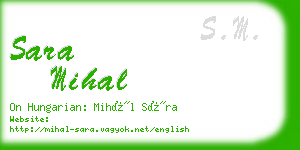 sara mihal business card